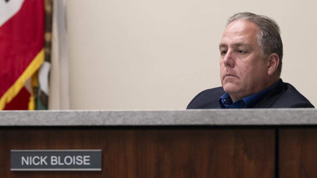 Nick Bloise, a member of San Juan Unified’s school board, listens during a San Juan Unified school board meeting in Carmichael on Tuesday, Sept. 9, 2025.