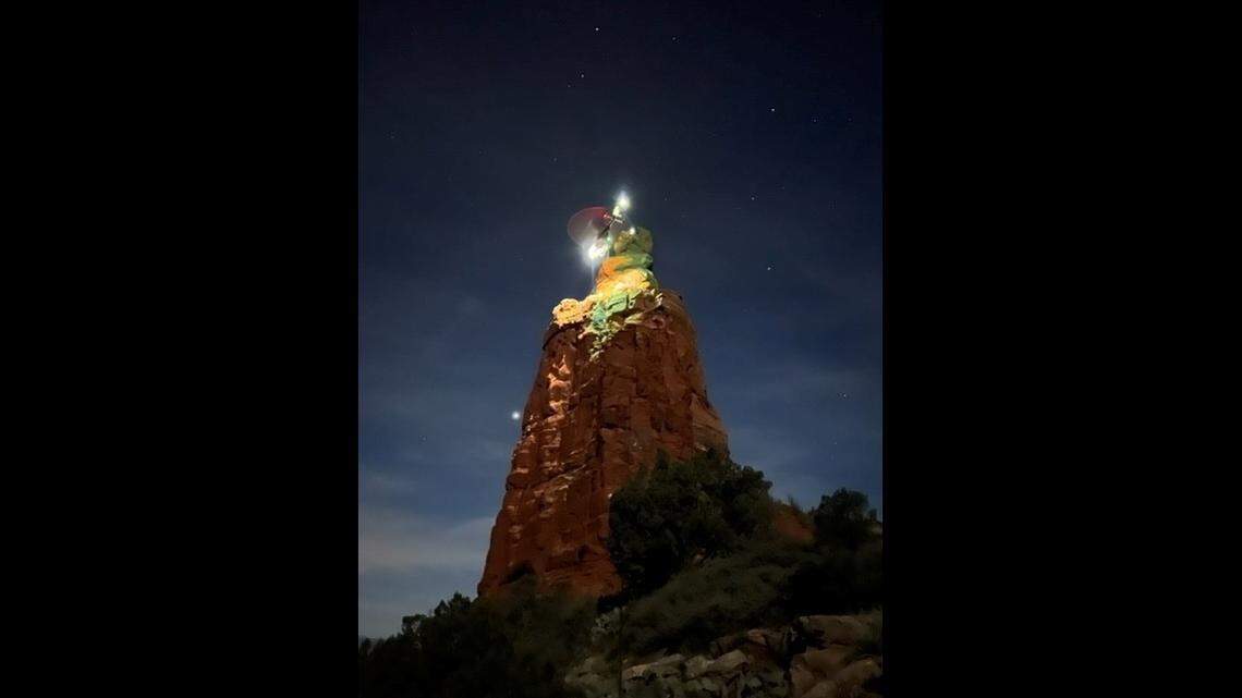 A rock climber became stranded on a spire 200 feet above ground after her leg got stuck in a crack, Arizona officials said.&nbsp;