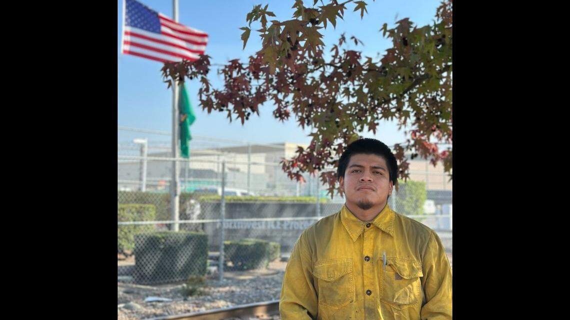 Firefighter Rigoberto Hernandez Hernandez is seen outside of the Northwest ICE Processing Center in Tacoma, Washington, after his release on Sept. 23, according to his attorneys.