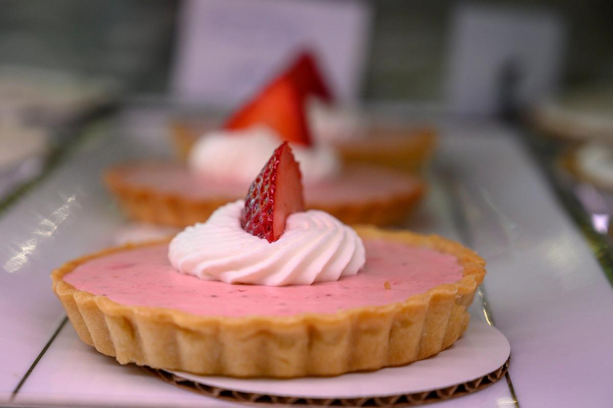 A strawberry tart is on display at the Real Pie Company on Friday, May 3, 2019 in Sacramento.