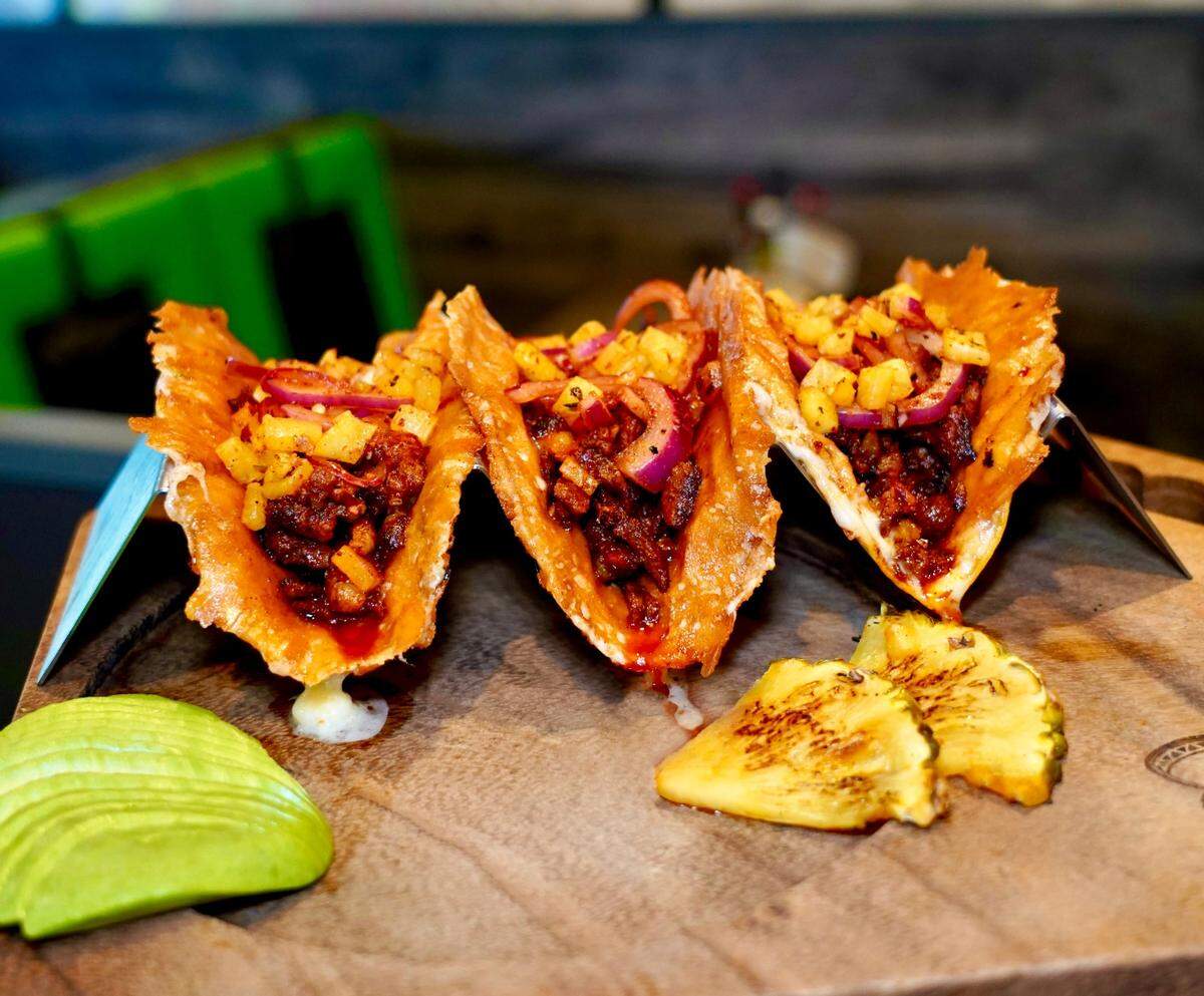 Tacos at Taqueria La Perla Tapatia.