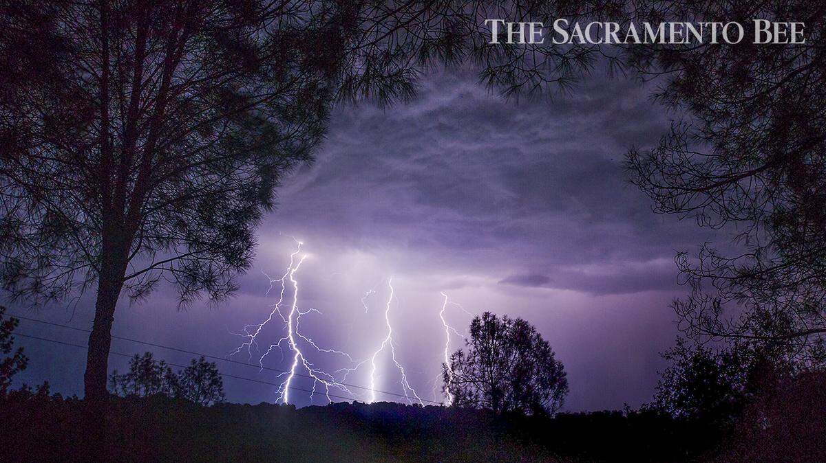 Lightning cracks through the sky over El Dorado County in the early morning of Monday, July 23, 2012.