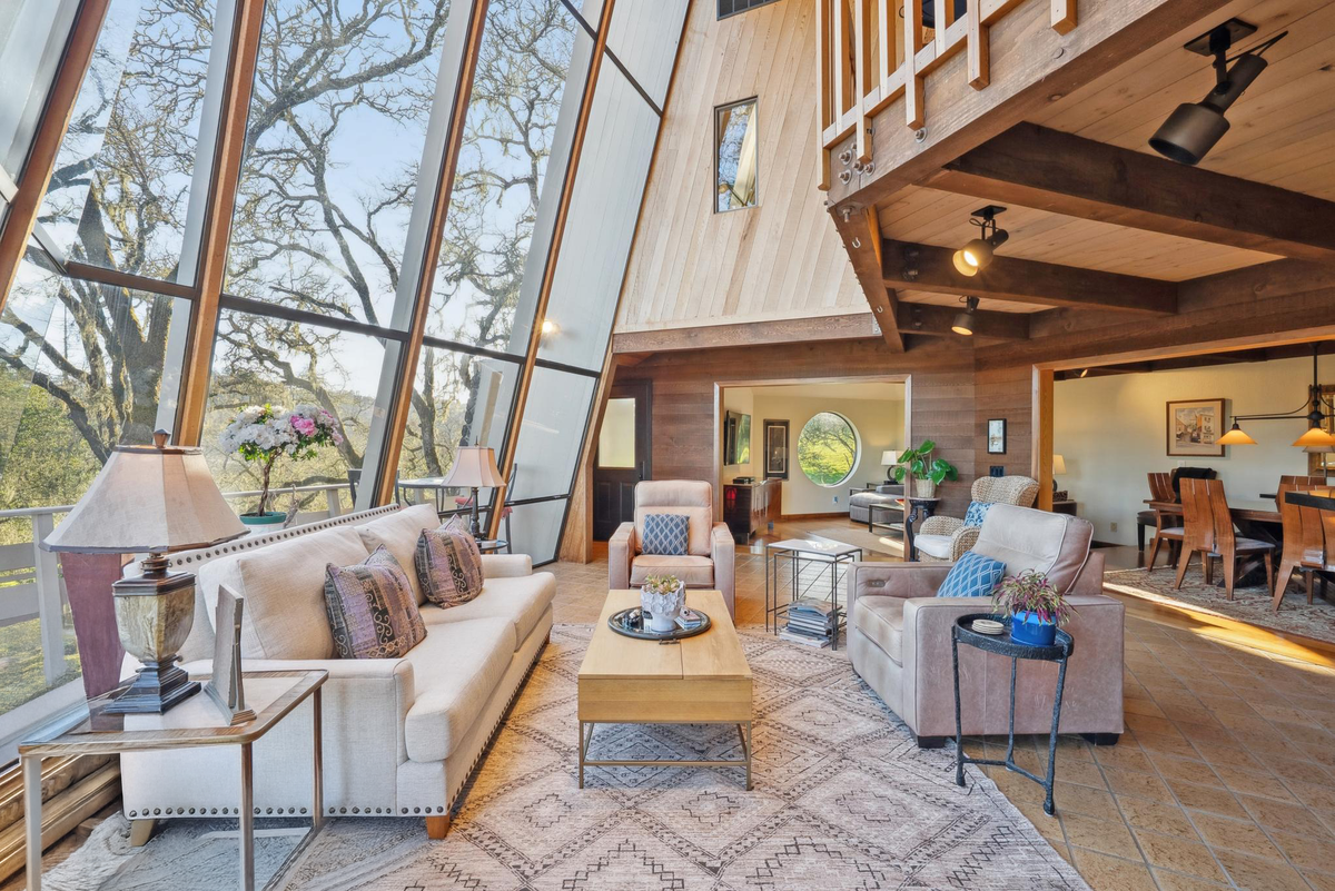 The three-bedroom, two-bathroom masterpiece in Santa Rosa, California, spans 2,356 square feet and stands out for its geometric design, abundance of natural light, panoramic views and energy efficiency.  
