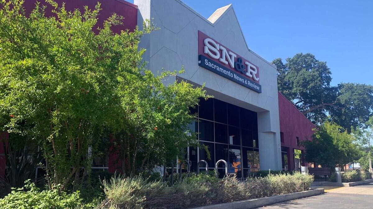 The former Sacramento News & Review building is seen on Del Paso Boulevard in July 2021. The Sacramento City Council is expected to approve a $7 million construction contract on Tuesday to convert the building into a new public library for North Sacramento.