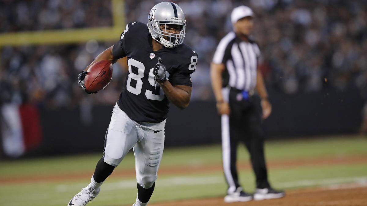 Oakland Raiders wide receiver Amari Cooper during the first half of an NFL football game against the Los Angeles Rams in Oakland, Calif., Monday, Sept. 10, 2018. (