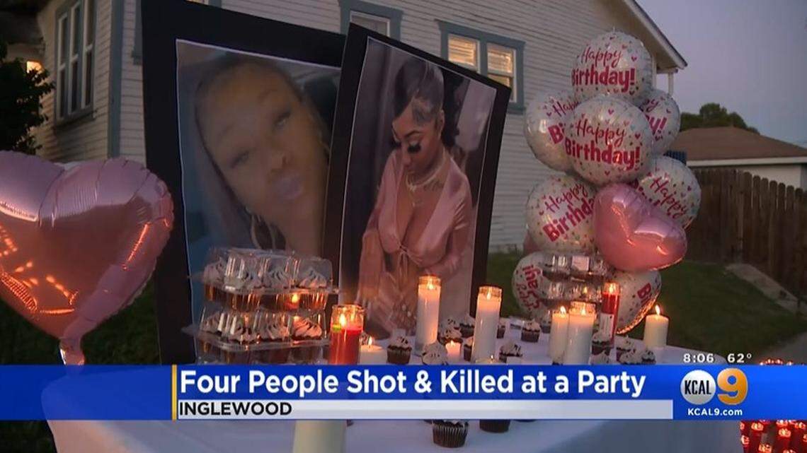 A woman celebrating her 20th birthday and three others, including her sister, died in an “ambush” shooting at an Inglewood, California, house party, officials say.