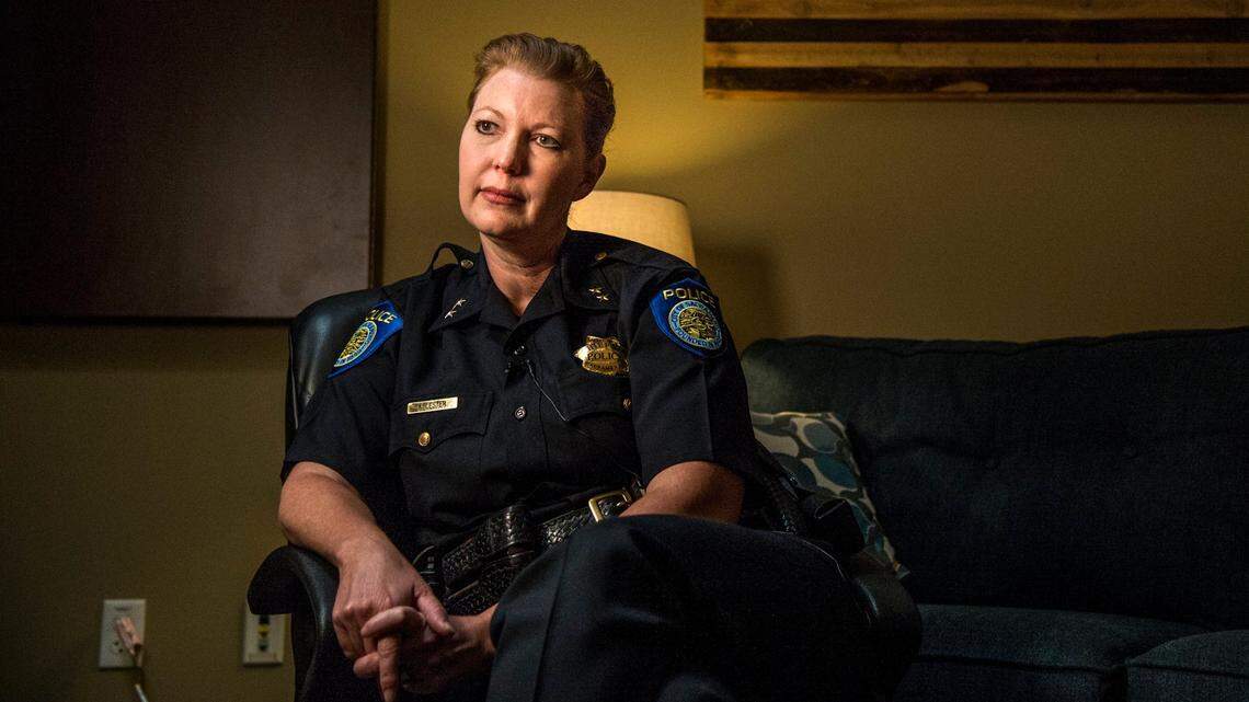 Kathy Lester was recently promoted to deputy chief in the police department. She is the second woman to become deputy chief after Dana Mathis.