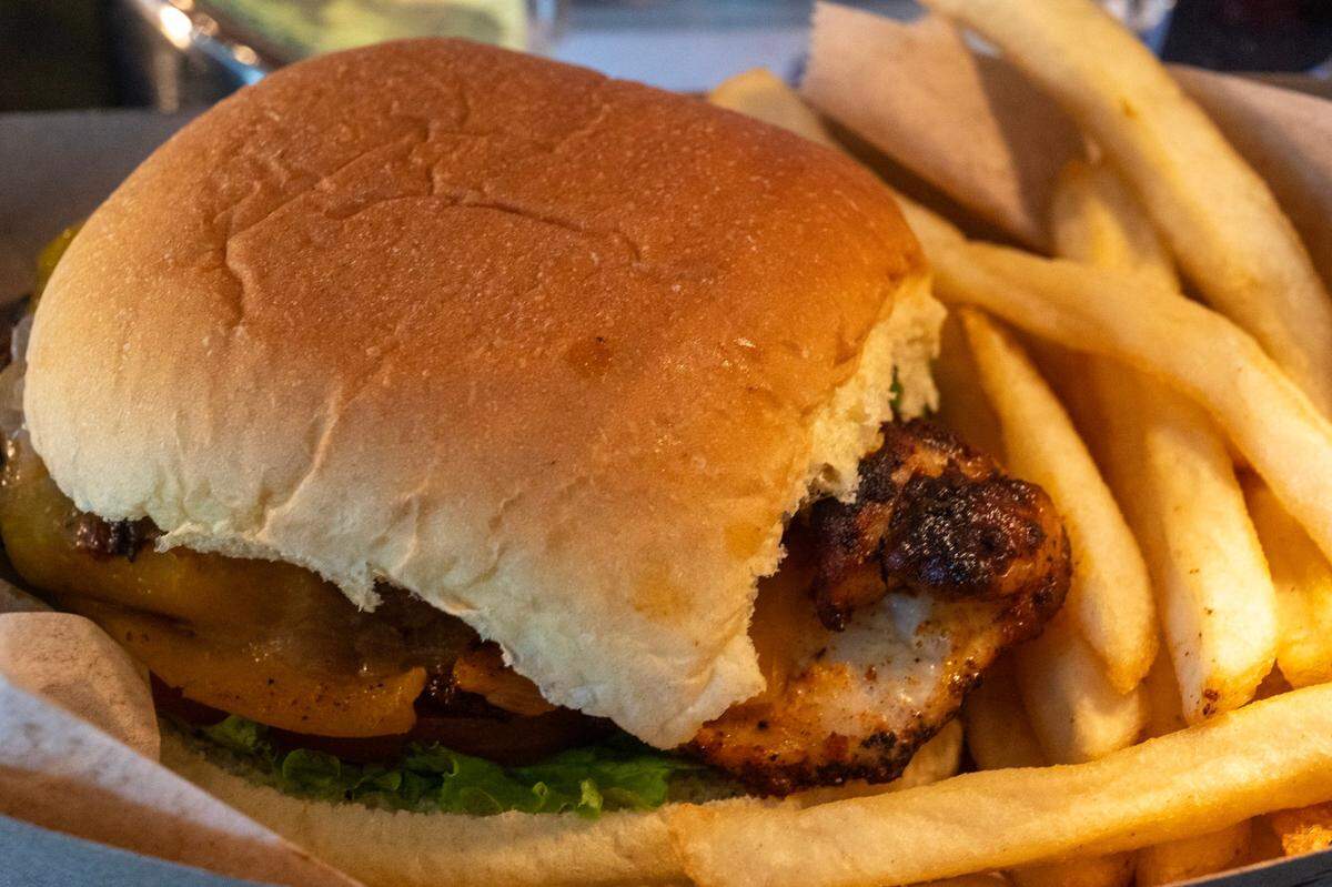 The Cajun chicken sandwich, a new menu item at Golden 1 Center for the upcoming basketball season, is unveiled on Wednesday.