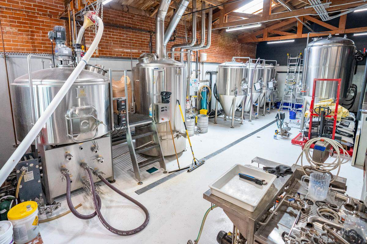 In the back of Mattie Groves Brewery sits fermentation tanks brewing an upcoming beer on Thursday, Jan. 4, 2024.
