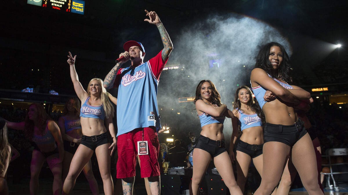 Vanilla Ice performs at halftime during a Sacramento Kings game against the Los Angeles Clippers at Sleep Train Arena on Friday, Feb. 26, 2016 in Sacramento.