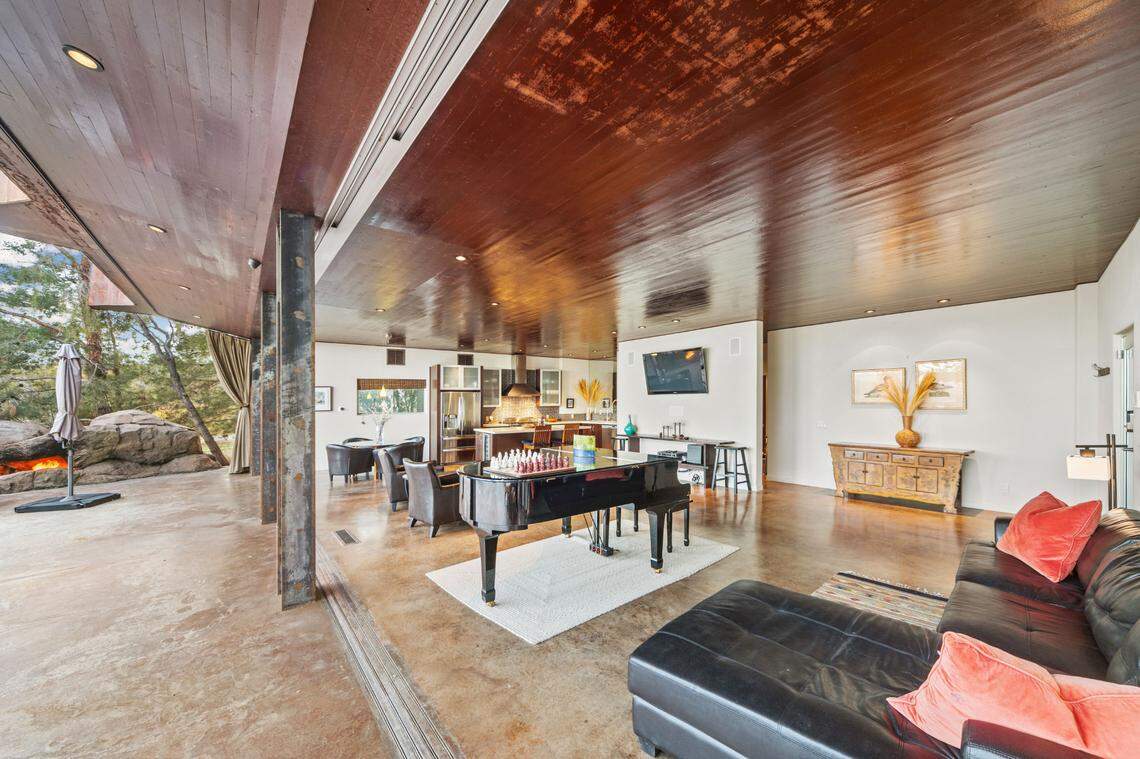 The Boulder House interior in Joshua Tree, California.