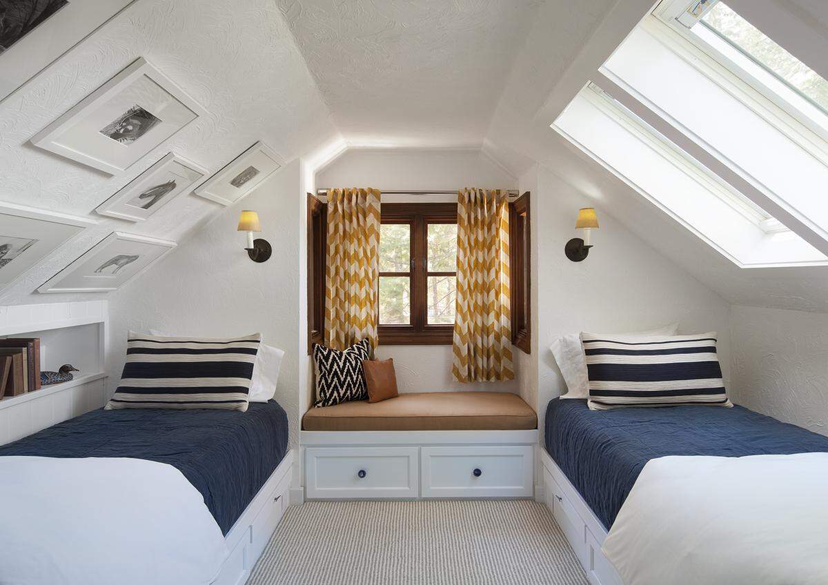 One of the “Old Tahoe” bedrooms in the main house at Secret Harbor.