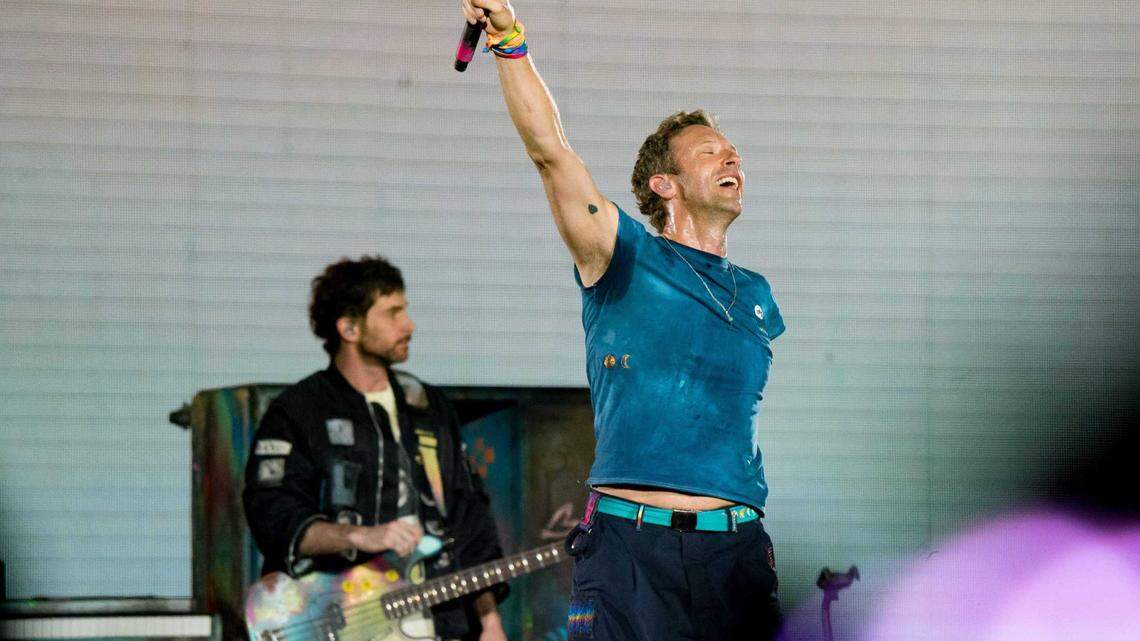 Coldplay plays to the crowd in El Paso on June 13 at Sun Bowl Stadium as part of its Music of the Spheres tour. A viral moment from a Boston show this month — where two tech executives were caught on the Kiss Cam — ignited national commentary on privacy and public shaming.