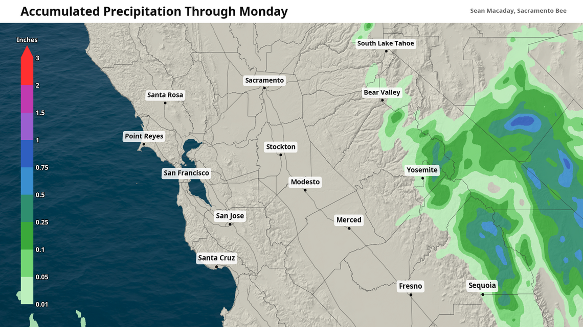 Expect scattered Sierra showers as temps start to climb. How hot will it get?