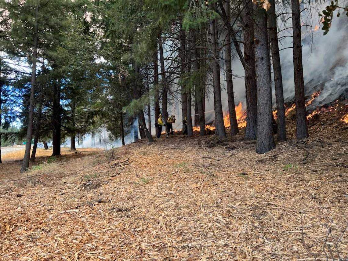 The Dutch Fire, as Wednesday, Sept. 13, 2022, had burned 30 acres in Placer County near Dutch Flat, Calif.