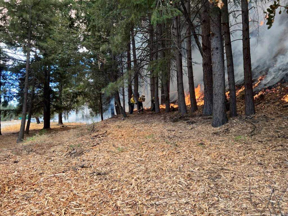 The Dutch Fire, as Wednesday, Sept. 13, 2022, had burned 30 acres in Placer County near Dutch Flat, Calif.