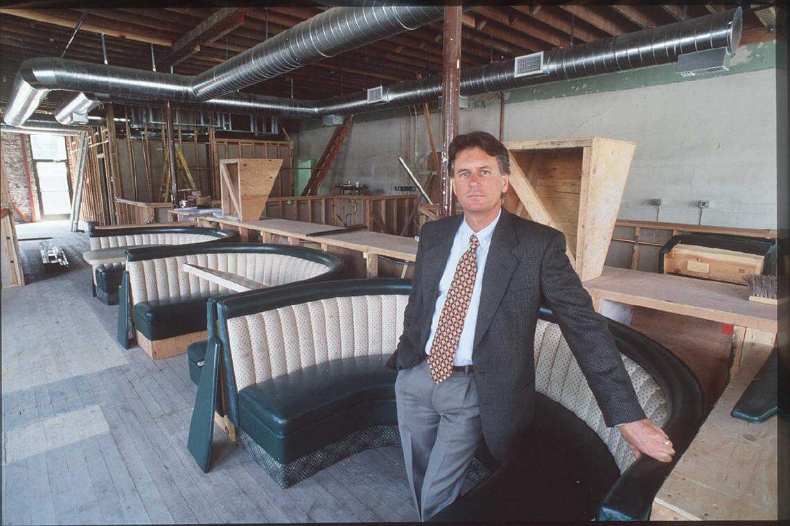 Randy Paragary, owner of several popular restaurants in Sacramento, stands in the dining room of a new Mexican restaurant, Centro Cocina, under construction May 18, 1994.
