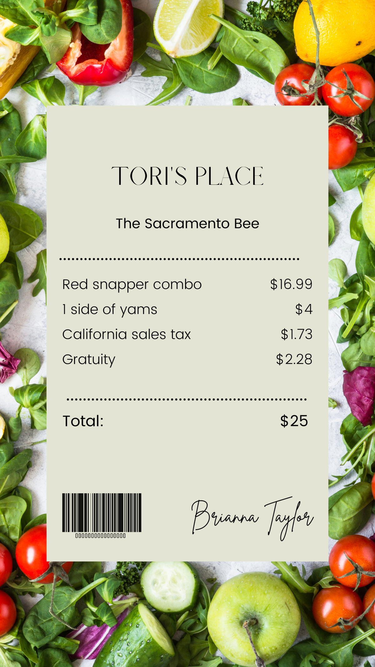 Service journalism reporter Brianna Taylor visits Tori’s Place at 1525 Grand Ave., Sacramento on Jan. 22, 2023 with $25. She spends her entire budget on a fish combo, plus tip.