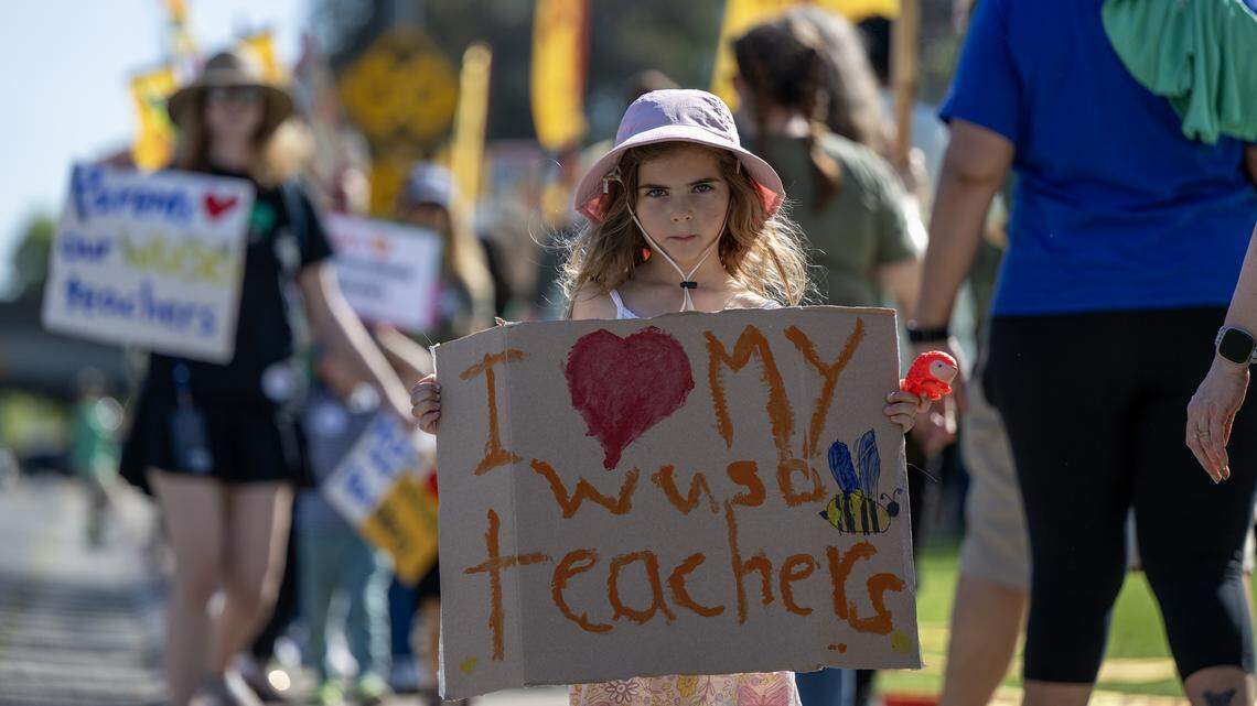 Teachers rally as potential strike looms at third Sacramento-area school district