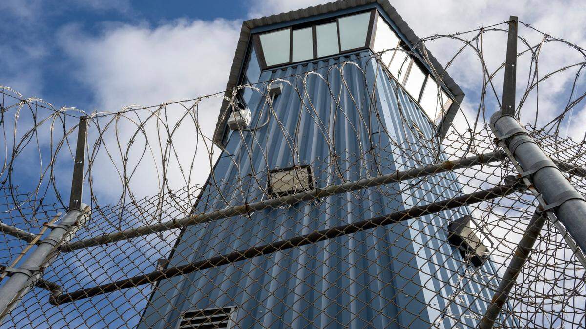 A guard tower overlooks California State Prison, Sacramento in Folsom on Monday, March 25, 2024.