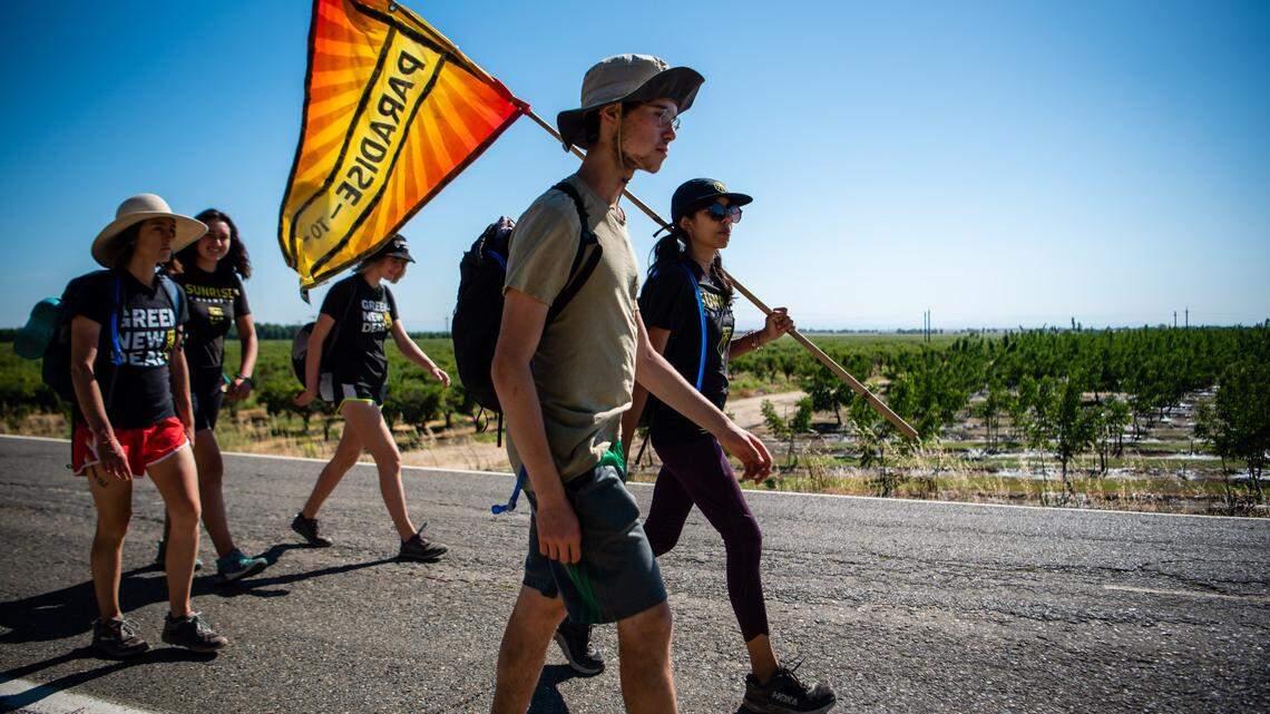 Young activists from Sonoma, Kern and San Diego counties are marching 266 miles from Paradise to San Francisco to pressure Nancy Pelosi and Dianne Feinstein to support an ambitious and equity-focused Civilian Climate Corps. The CCC would employ thousands to combat the climate crisis and is the first piece of implementing a Green New Deal. 