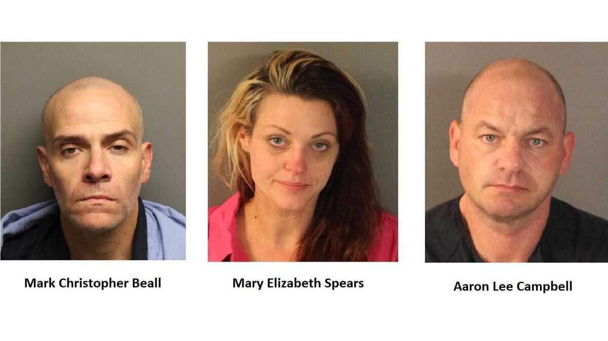 Mark Christopher Beall, 43, Mary Elizabeth Spears, 36, and Aaron Lee Campbell, 45, were arrested in Auburn Monday after an employee at a local business reported receiving counterfeit money during a transaction, Auburn police said.