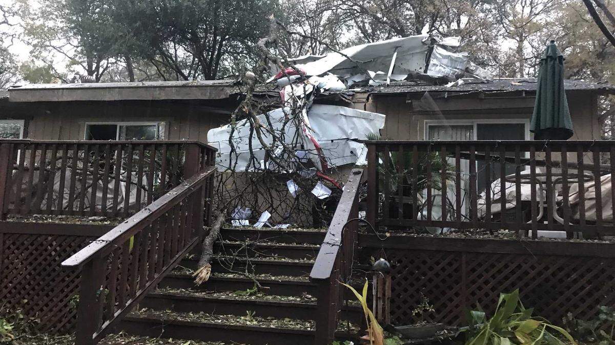 A single-engine Cessna 172 plane on Wednesday Dec. 22, 2021, crashed onto the roof of a house in the 3000 block of Miracle Drive in Auburn, California.