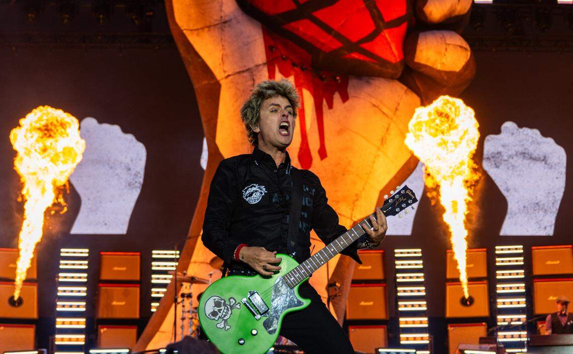 Billie Joe Armstrong performs with Green Day at the BottleRock music festival in Napa on Friday, May 23, 2025. The Bay Area band will open Super Bowl LX on Feb. 8, 2026.