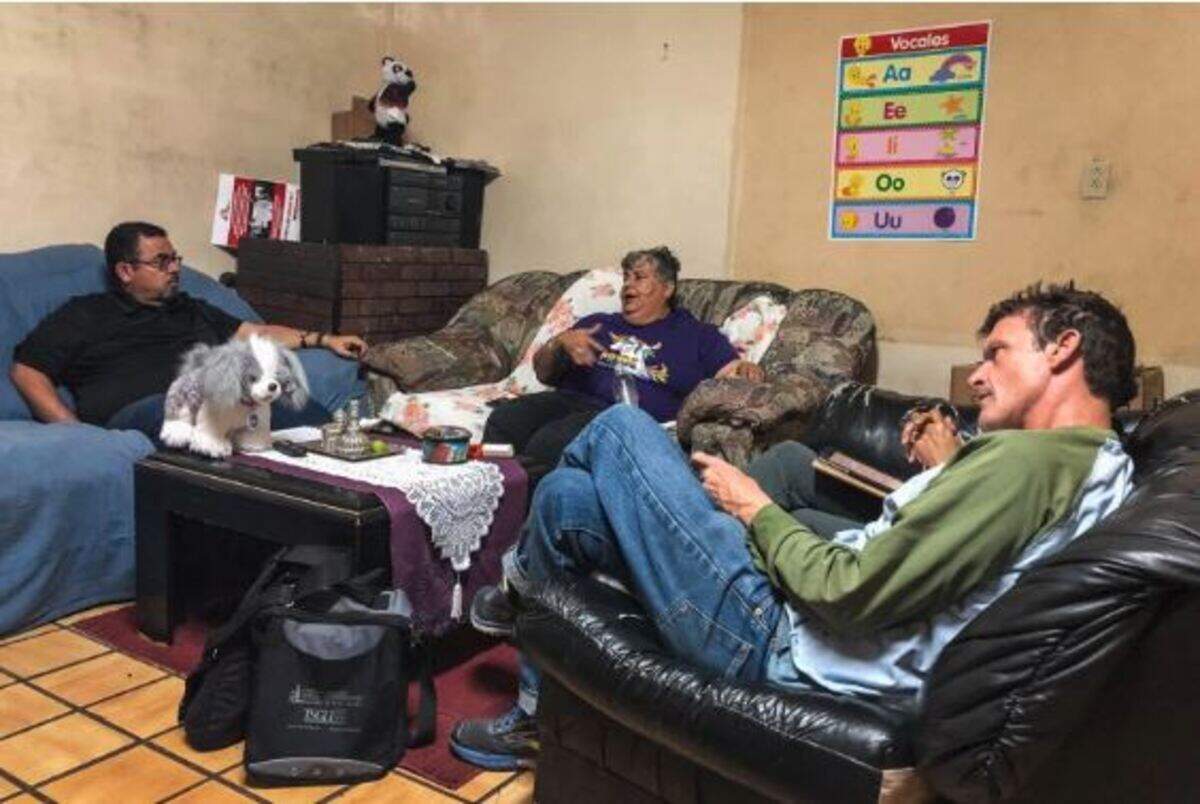 Kelly Overton, the founder of Border Kindness, talks with shelter operators about the growing number of migrants returned to Mexico while they await asylum proceedings.
