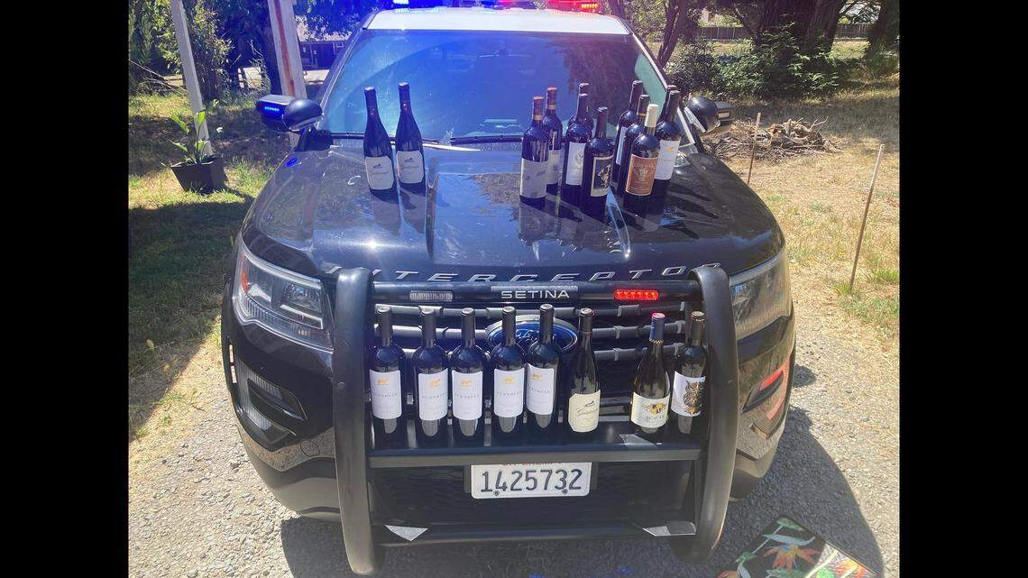A man accused of stealing 21 bottles of wine from a grocery store in California was arrested, officials said. (Photo from Mill Valley Police Department)