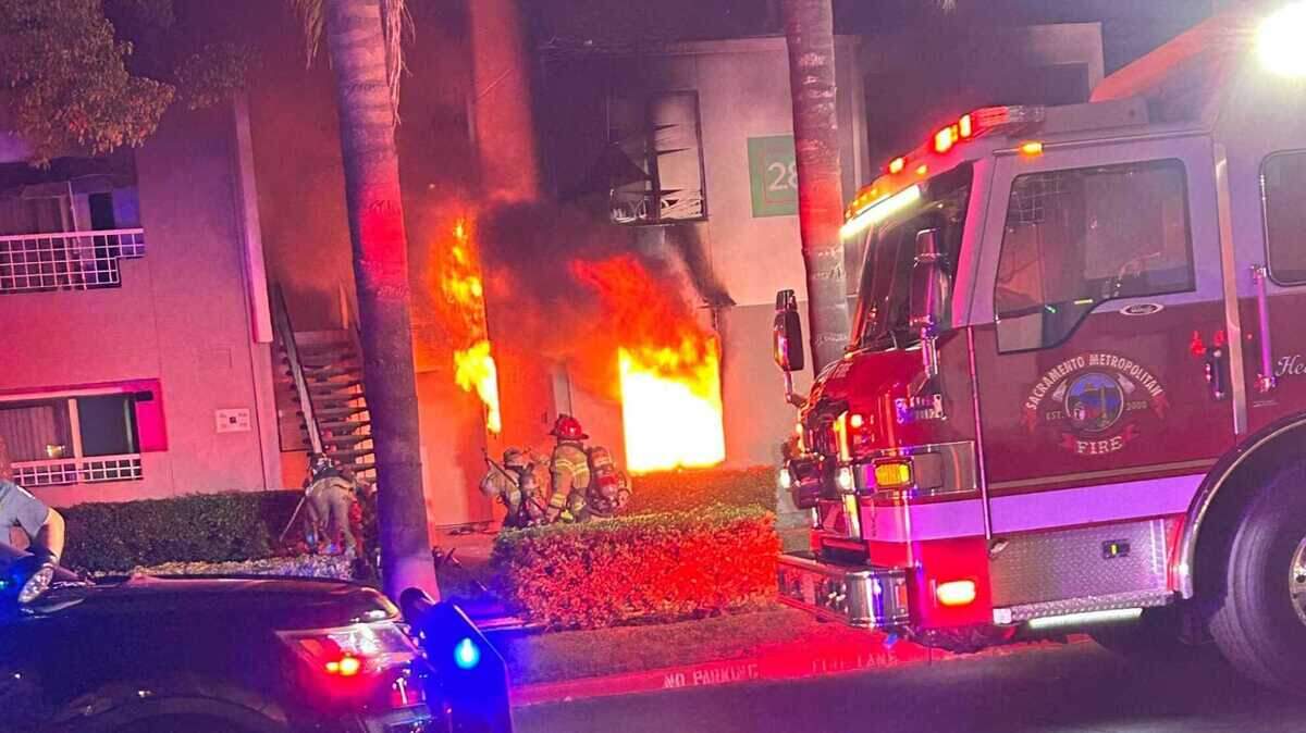 Firefighters responded to an active fire in Citrus Heights apartment Tuesday, Sept. 26, 2023, rescuing one person from the flames, the Sacramento Metropolitan Fire District said.