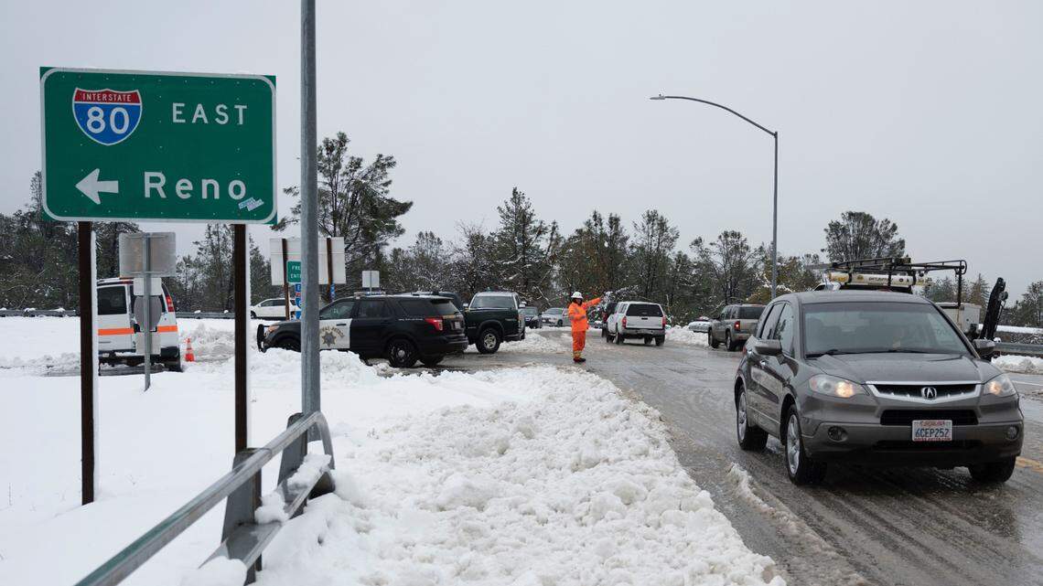 Highway 50 is open, but serious delays in aftermath of Northern California snow storm