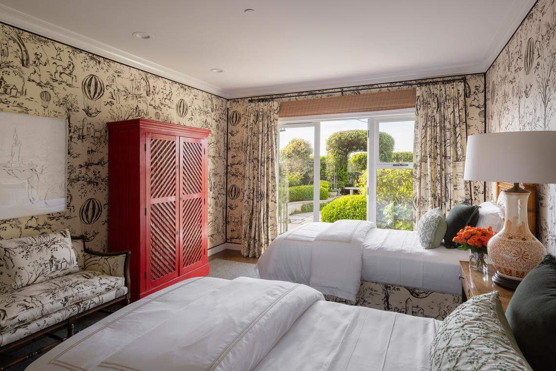 The home has three bedrooms and four full bathrooms.