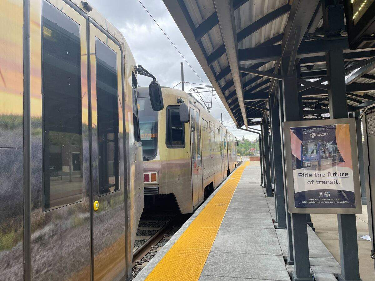 The Historic Folsom light rail station on March 27, 2025. In January 2025, Sacramento Regional Transit said its Folsom trains would run every 15 minutes.