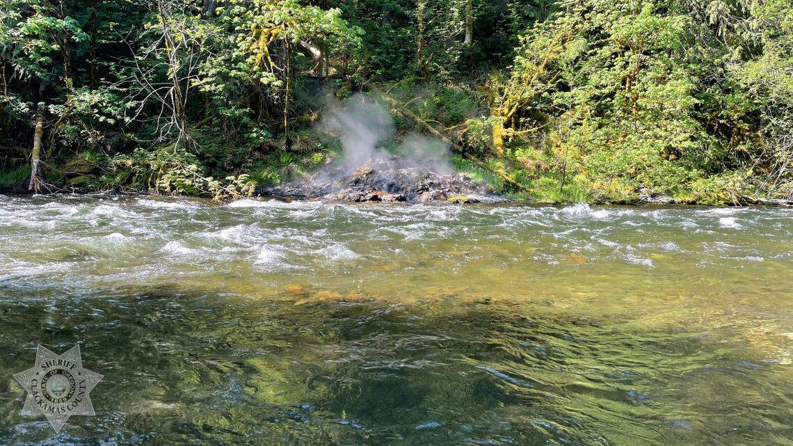 Two men are missing after their raft flipped, throwing them down a swift-moving river, an Oregon sheriff said.