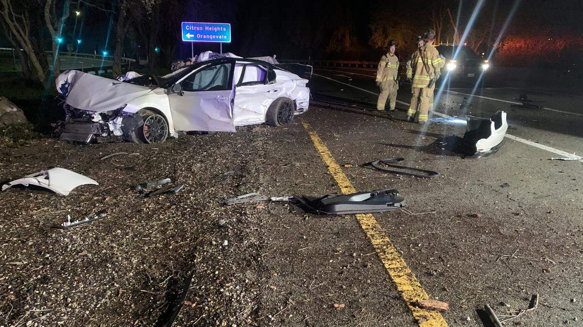 One person was killed and another person was injured in a one-vehicle crash Sunday, Jan. 29, 2023, on Interstate 80 near Greenback Lane in Foothill Farms.