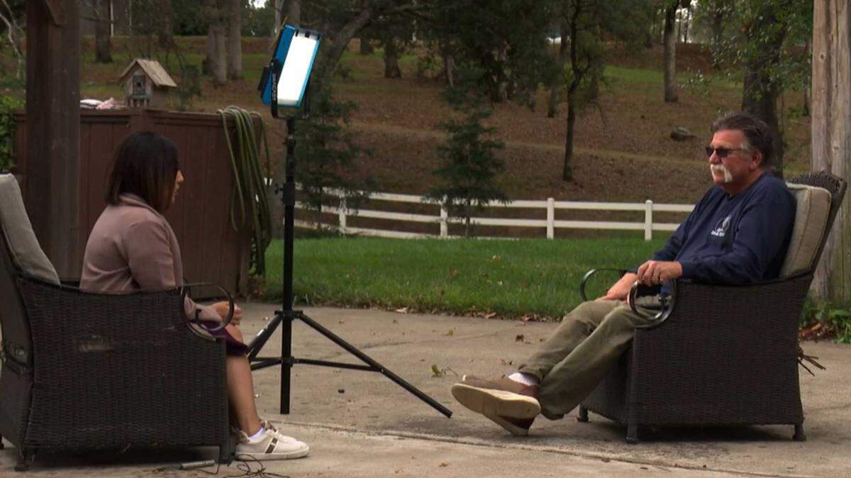 R.J. Smith, the widower of Suzie Smith, who was killed earlier this month in a medevac helicopter crash on Highway 50, spoke to ABC 10's Nazy Javid about the flight nurse during a one-on-one interview Monday, Oct. 13, 2025, at the family's Palo Cedro home.