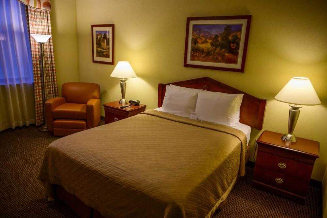 The Westwind Inn lodging facility at Travis Air Force Base, California, on Feb. 1, 2020. The Department of Defense is provide temporary lodging support for up to 1,000 passengers being evacuated from China to the U.S. in response to the coronavirus outbreak there.