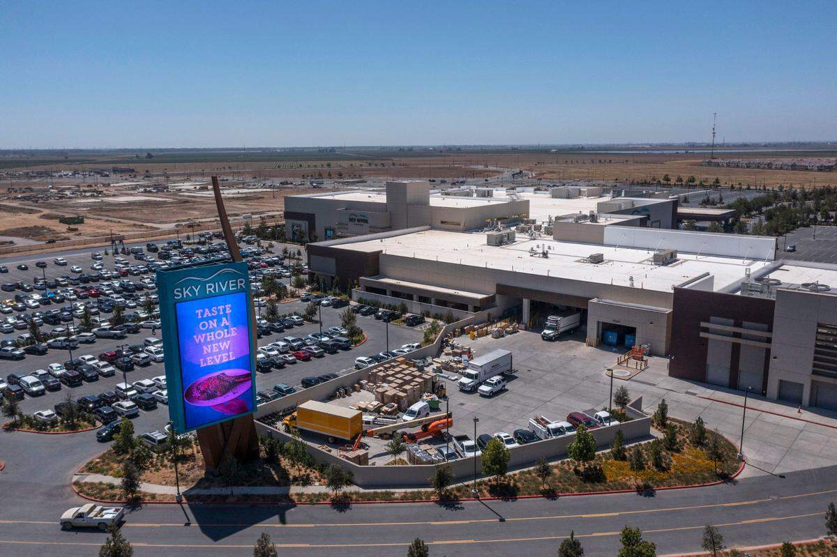 A new sign greets potential customers on Monday, Aug. 16, 2022, at Sky River Casino in Elk Grove, hours before the casino opened to the public.