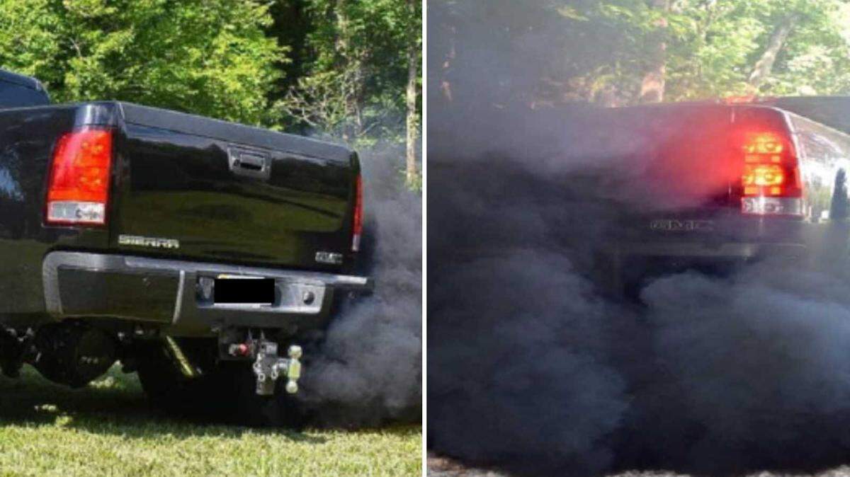 Federal prosecutors say July 2017 photos of a truck that used emission control-defeating devices from Sinister Diesel of Roseville show the result of such kits.