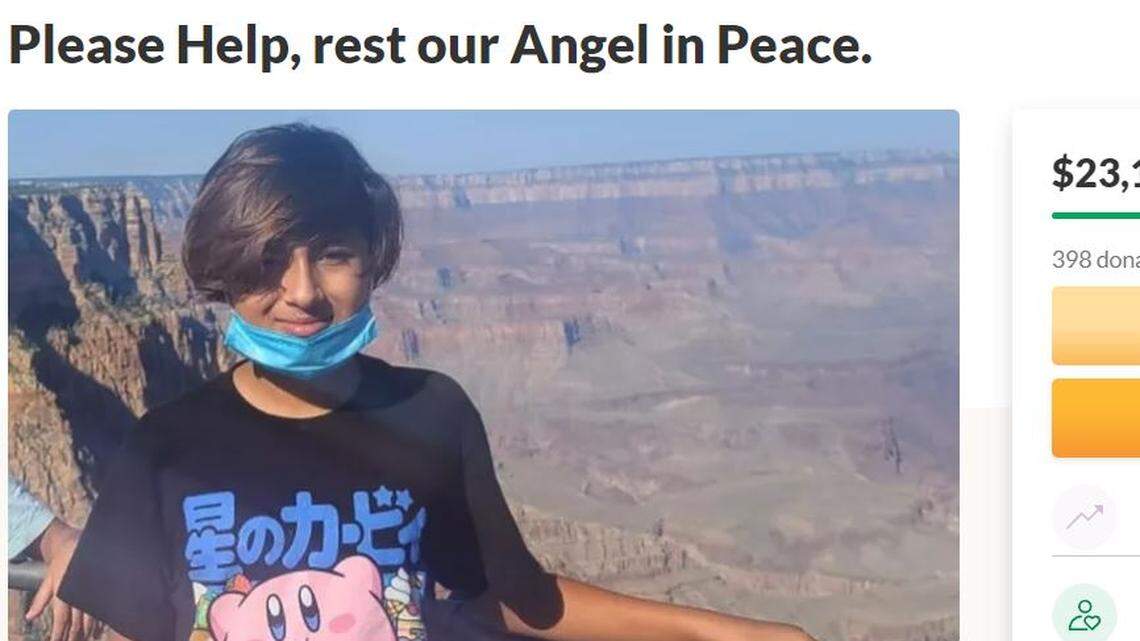 A stray bullet killed a 12-year-old boy playing in his backyard on Thanksgiving in San Diego, California, his family said.