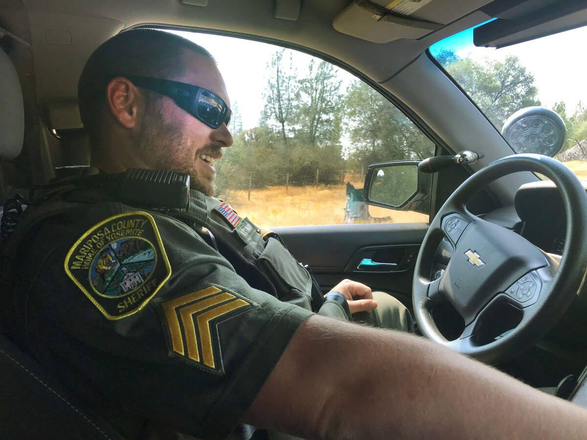 Mariposa County Sheriff Sgt. Mike Charman drives a Bee reporter around the county in September.