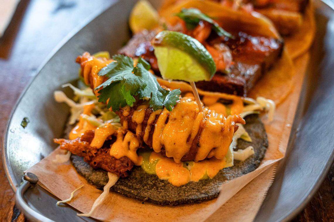 The C Street fish taco, with battered rock cod, avocado, cabbage and togarashi sauce, is available at StreetZlan in Elk Grove on Wednesday. The taco was named after the street of the original Galt location.