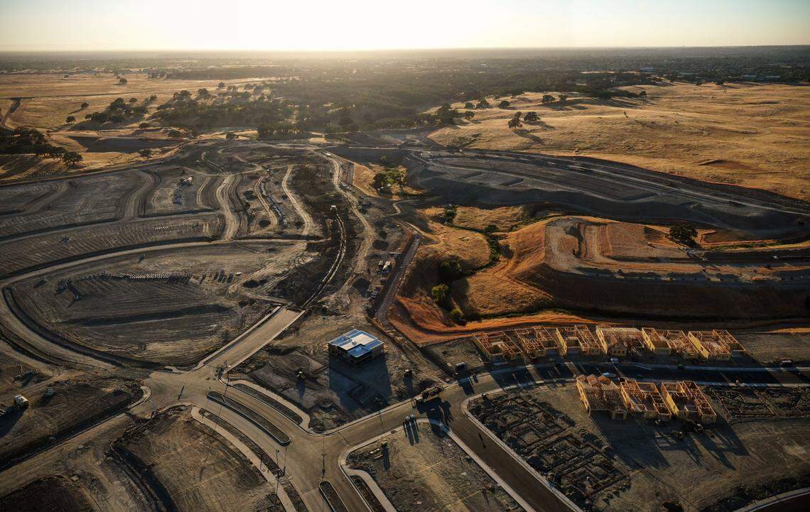 Construction of the Folsom Ranch subdivision is underway south of Highway 50 on July 6. In the past two years, 1,000 new residents have moved to the development, which could house 30,000 people once it is completed.