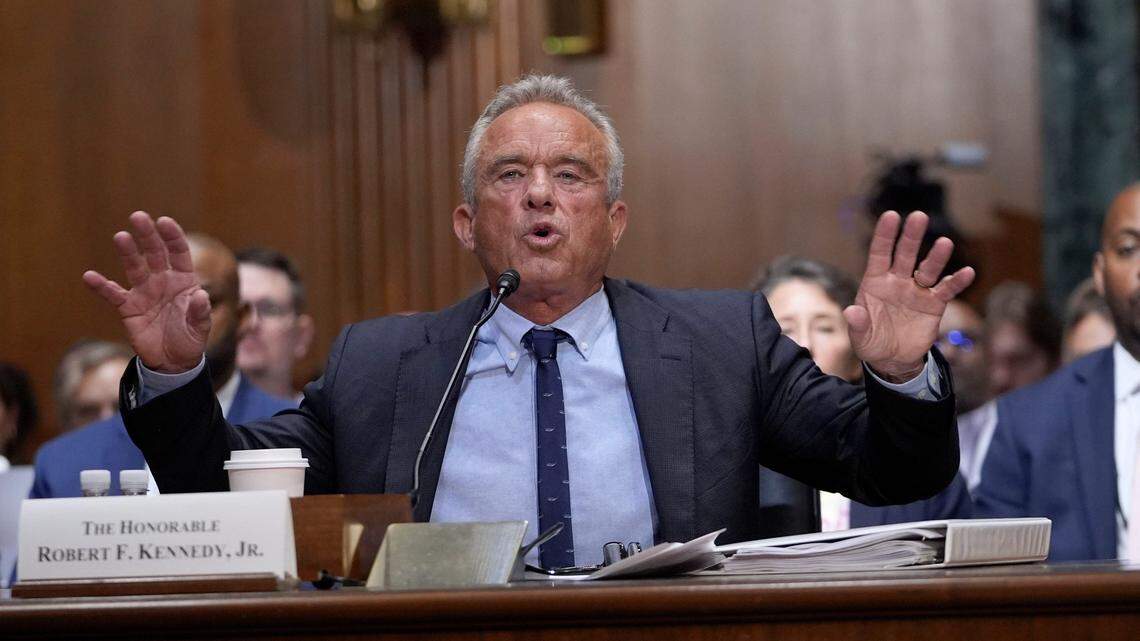 U.S. Secretary of Health and Human Services Robert F. Kennedy, Jr. testifies about the health care agenda for the Trump administration in front of the Senate Committee on Finance in Washington, D.C., on Thursday.