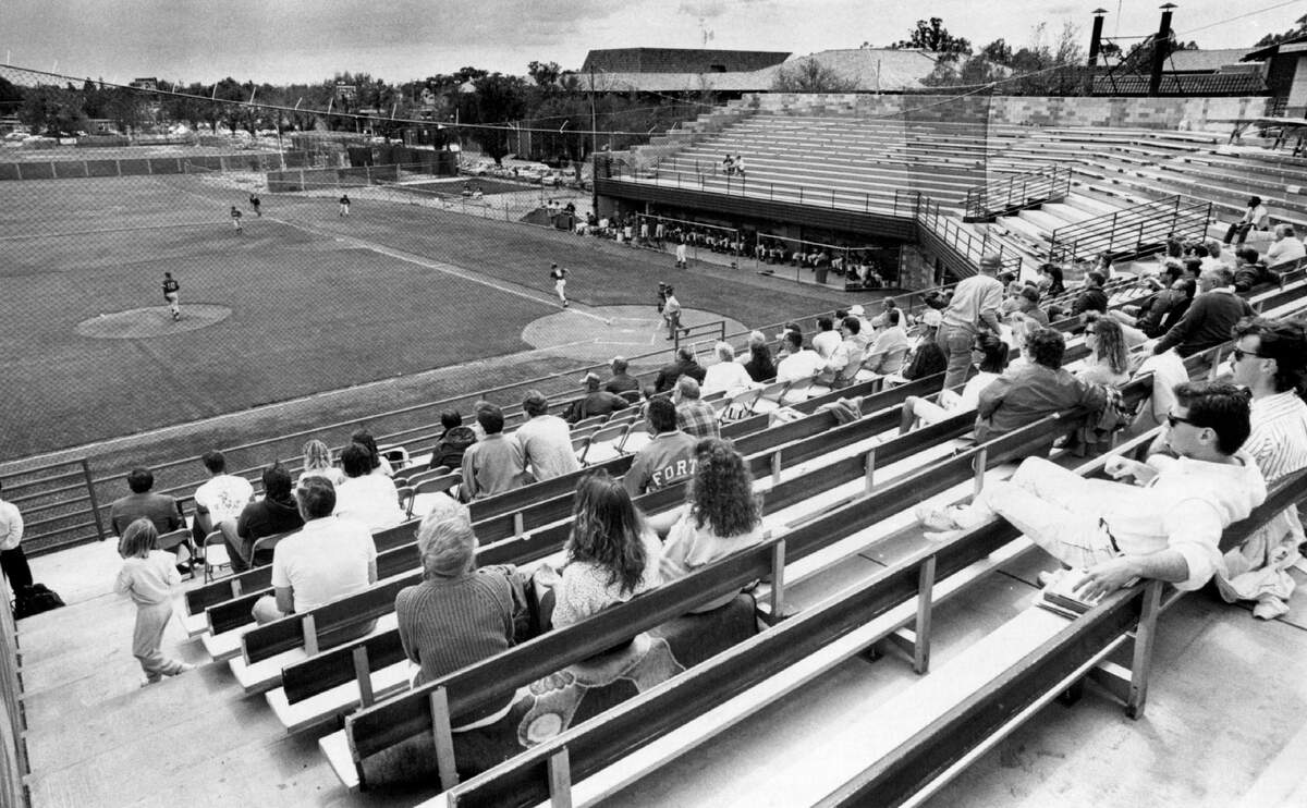Fans watch a game at Sacramento City College’s unfinished Union Stadium. Construction of the stadium started in 1988, but it wasn’t completed until 1991.