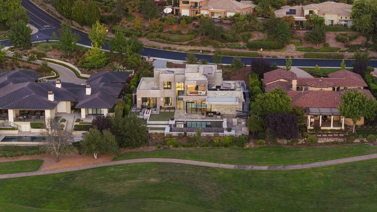 Built in 2018, the modern masterpiece at 4573 Greenview Drive, which overlooks Serrano Country Club golf course, is for sale for $3.9 million.