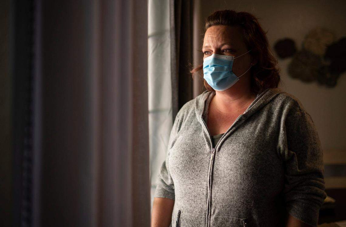 Dawn&nbsp;Calkins, former director of nursing at City Creek Post Acute, formerly Saint Claire’s Nursing Center, looks out her window at home Tuesday, Oct. 27, 2020, in Rocklin.