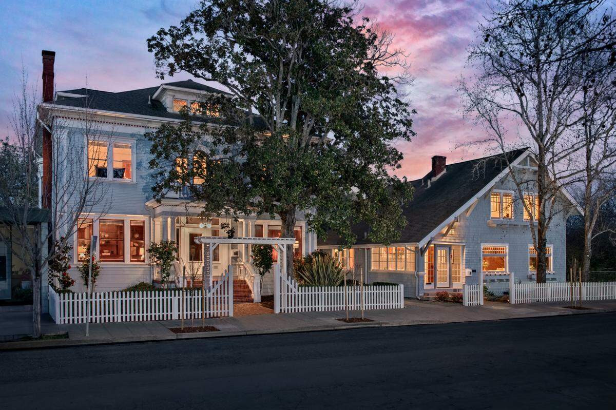 The homes, 8 and 10 Keller Street, in Petaluma, California were built by the influential Cavanagh family.