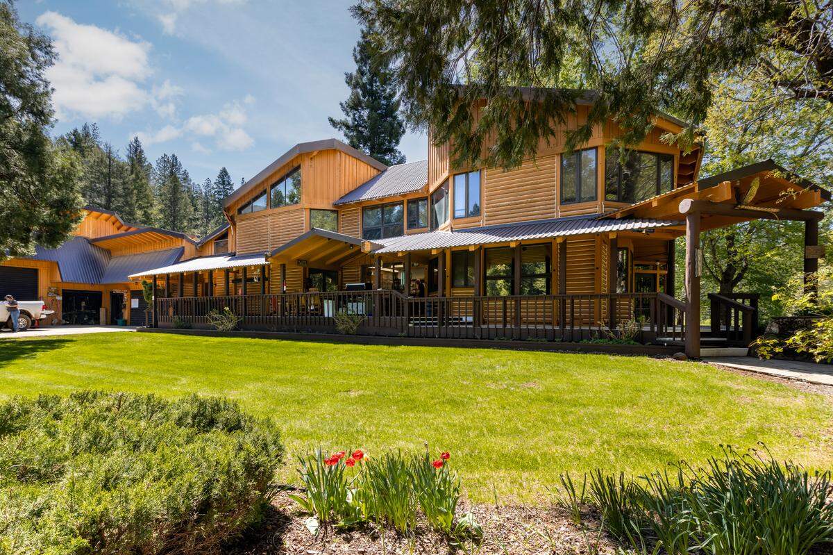 A large lodge is part of the sprawling Shasta County compound.